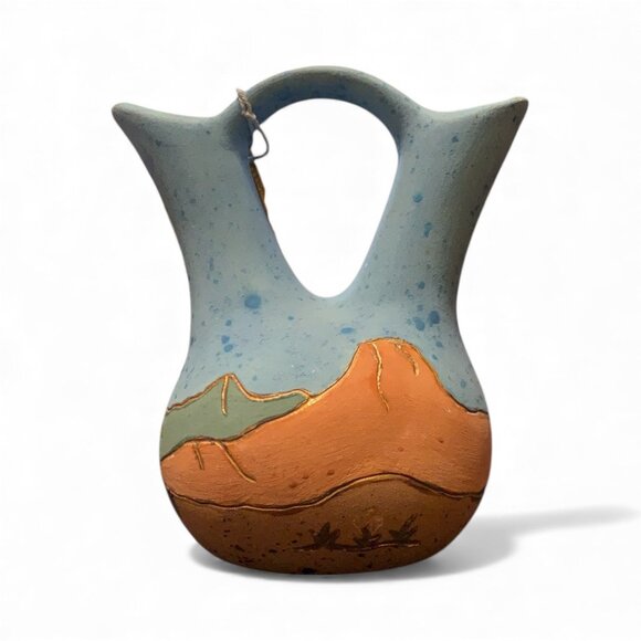Rainbow Way Ltd. Handcrafted Painted Ceramic Southwest Wedding Vase - Picture 2 of 9